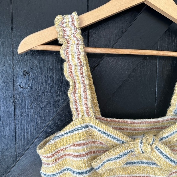 Madewell Texture & Thread Tie-Front Boho Tank Top in Smithfield Stripe Sz M - Picture 7 of 11